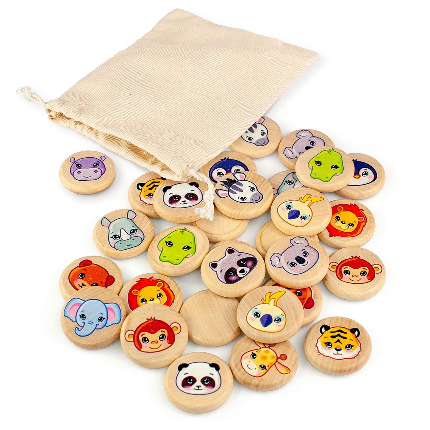 Wild Animals Memory Game - 30 chips