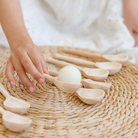 Wooden Spoons for Sorting and Scooping 12 pcs 1+