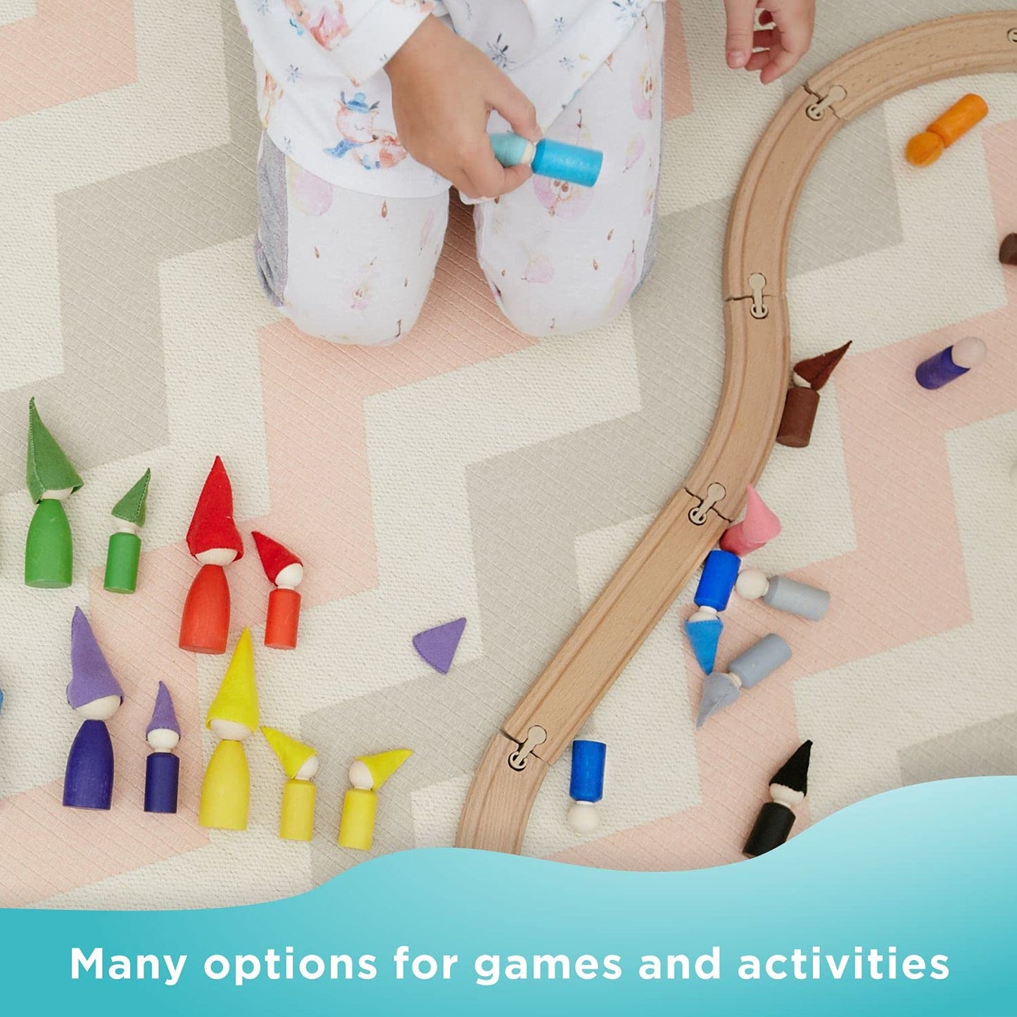 Small Peg Dolls with Hats - 12 Gnomes
