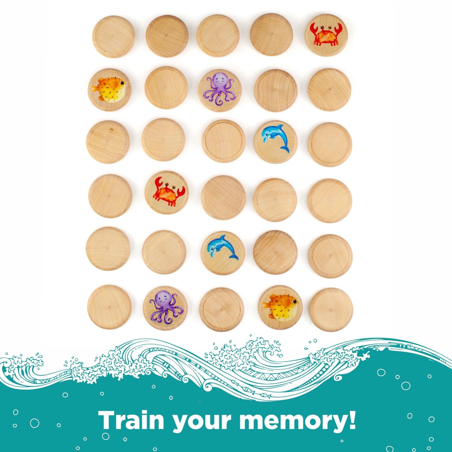 Sea Creatures Memory Game - 30 chips