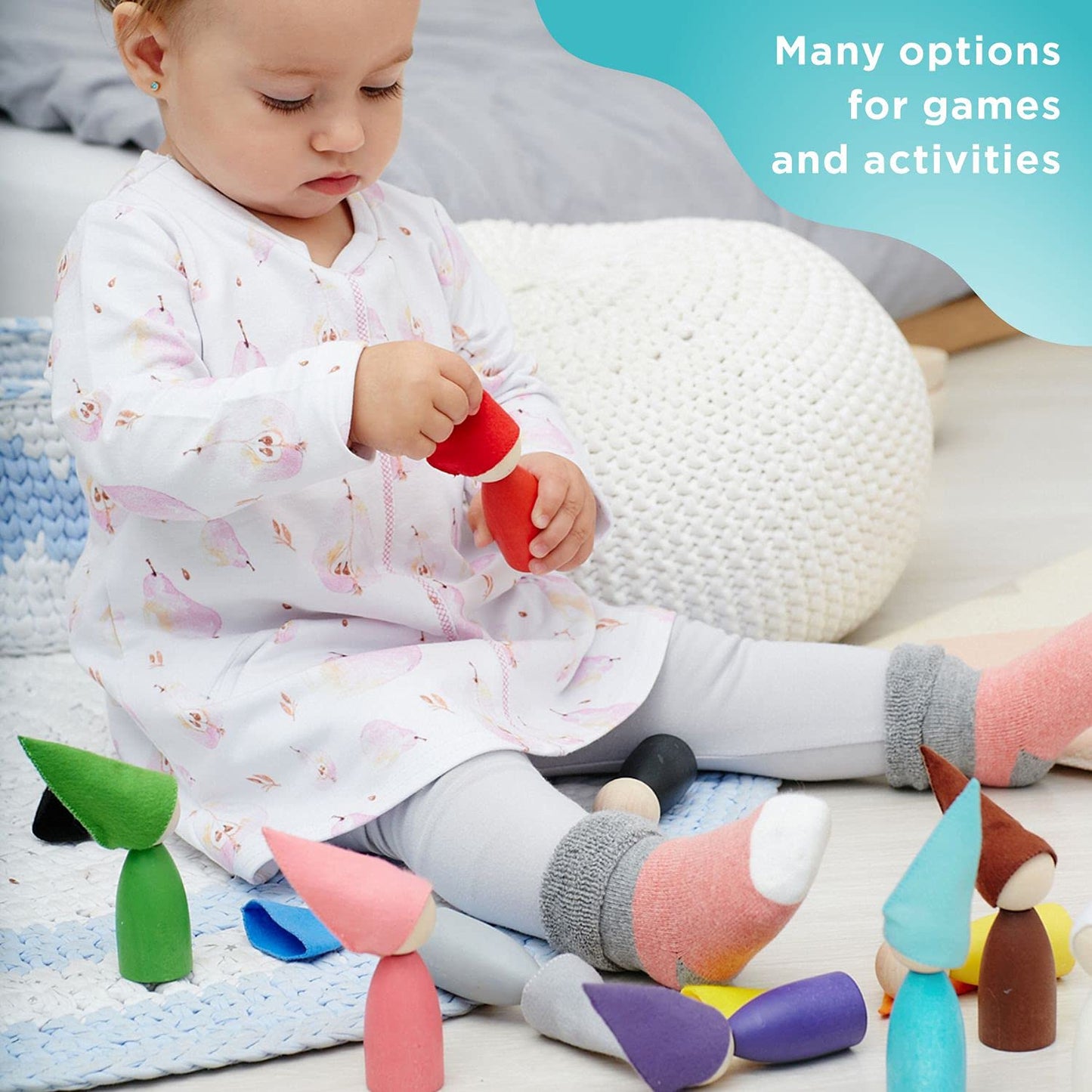 Large Peg Dolls with Hats - 12 Gnomes (2 Edition)