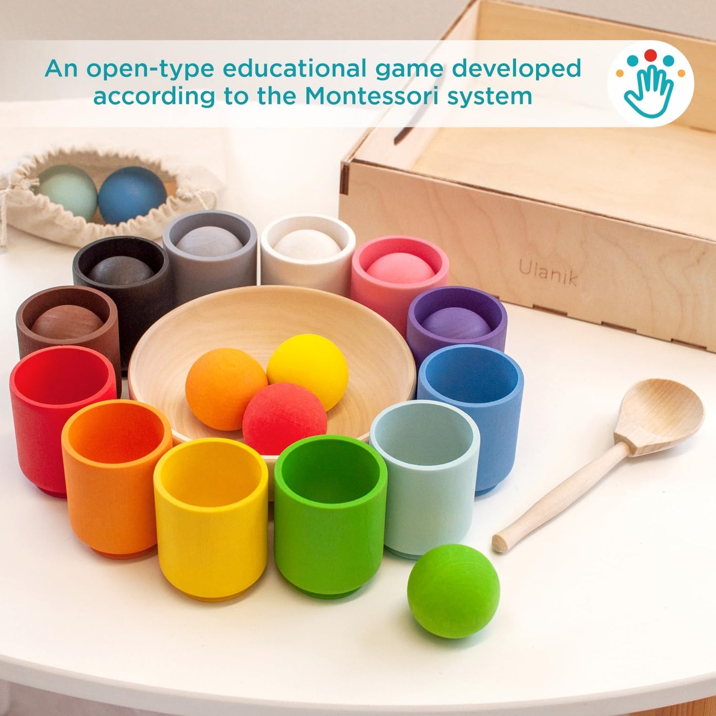 Large Balls in Cups - 12 Balls