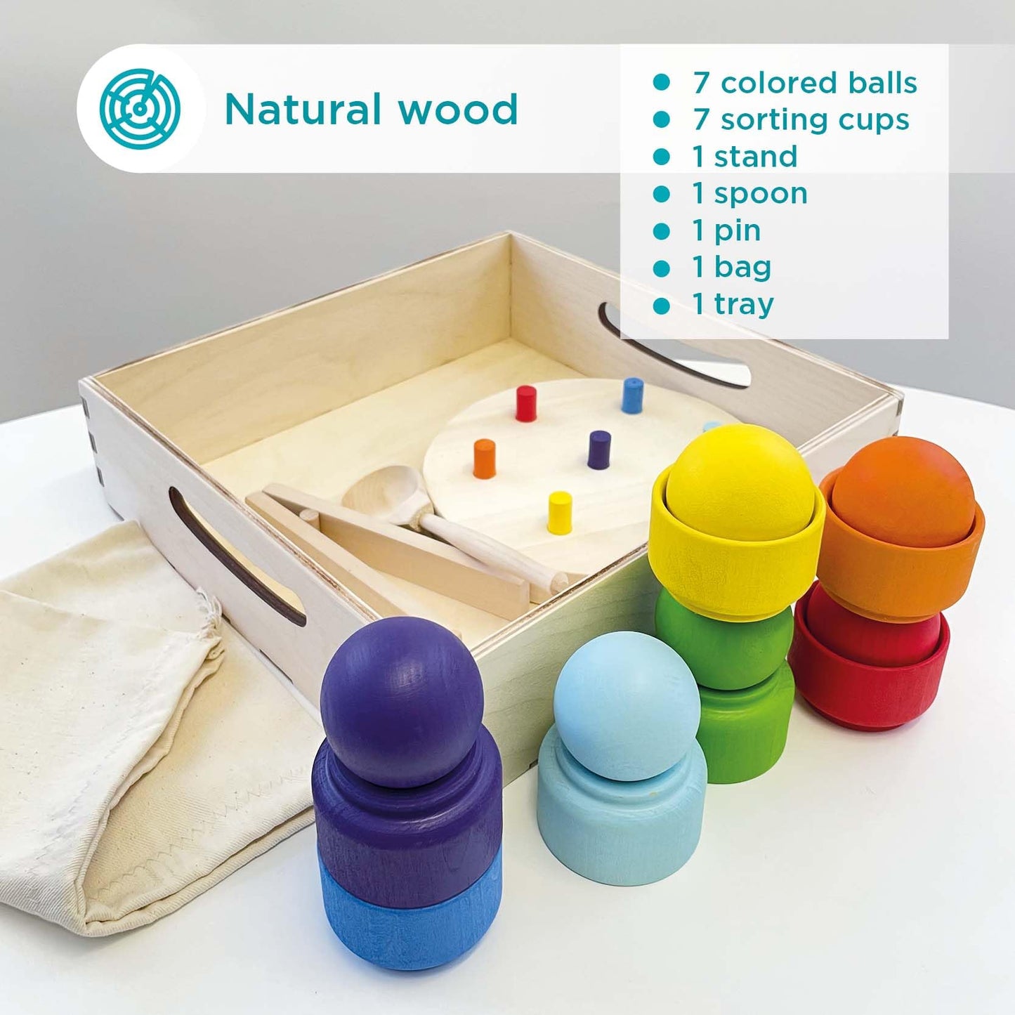 Rainbow Balls in Nests - 7 Balls