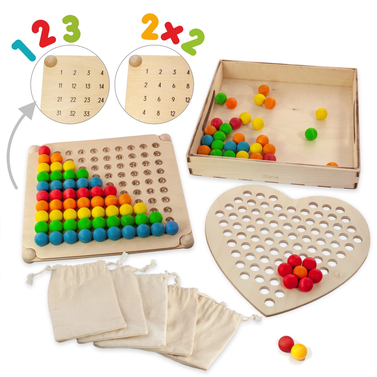 Count to 100 - Maths for Kids, 100 Wooden Balls (2 Edition)