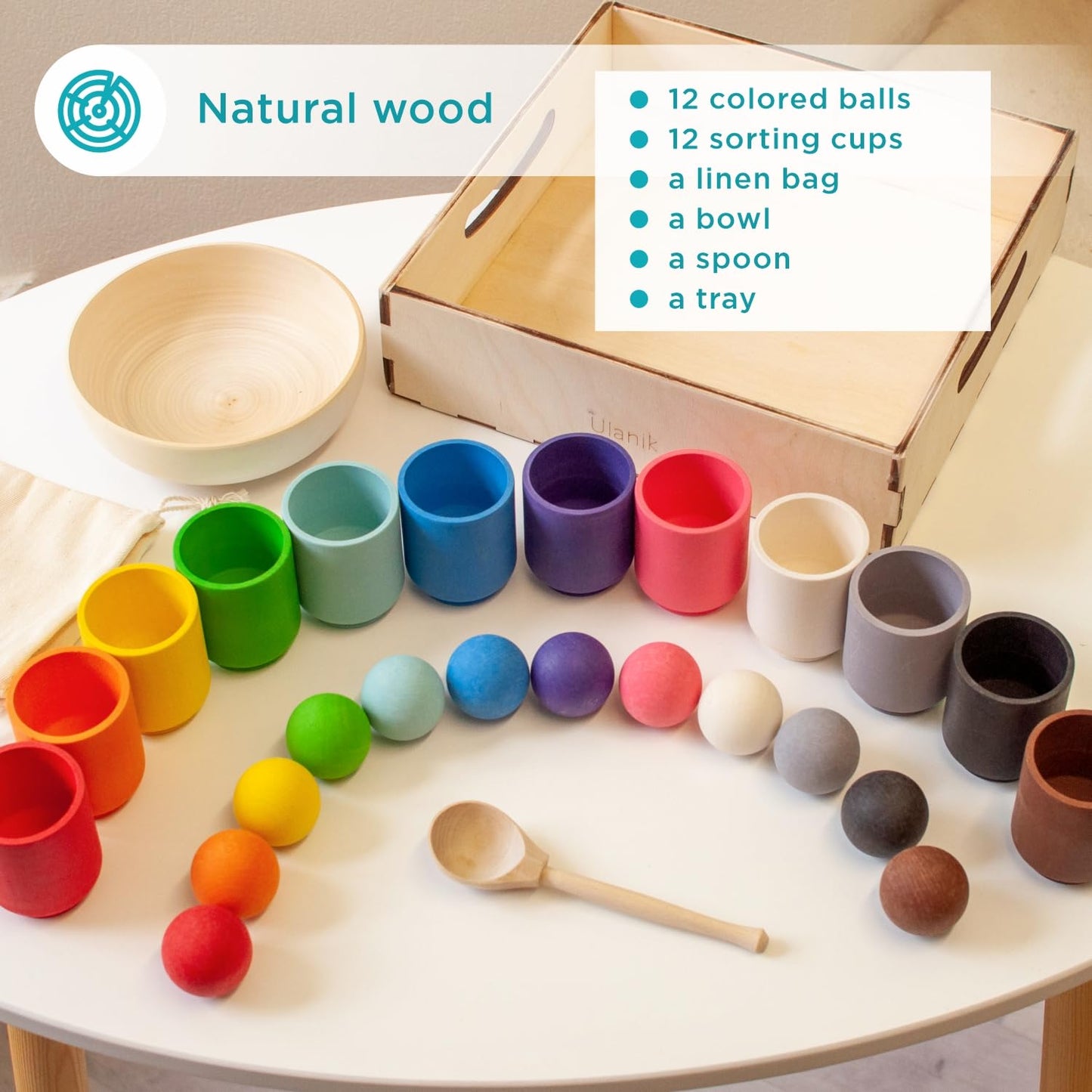 Large Balls in Cups - 12 Balls