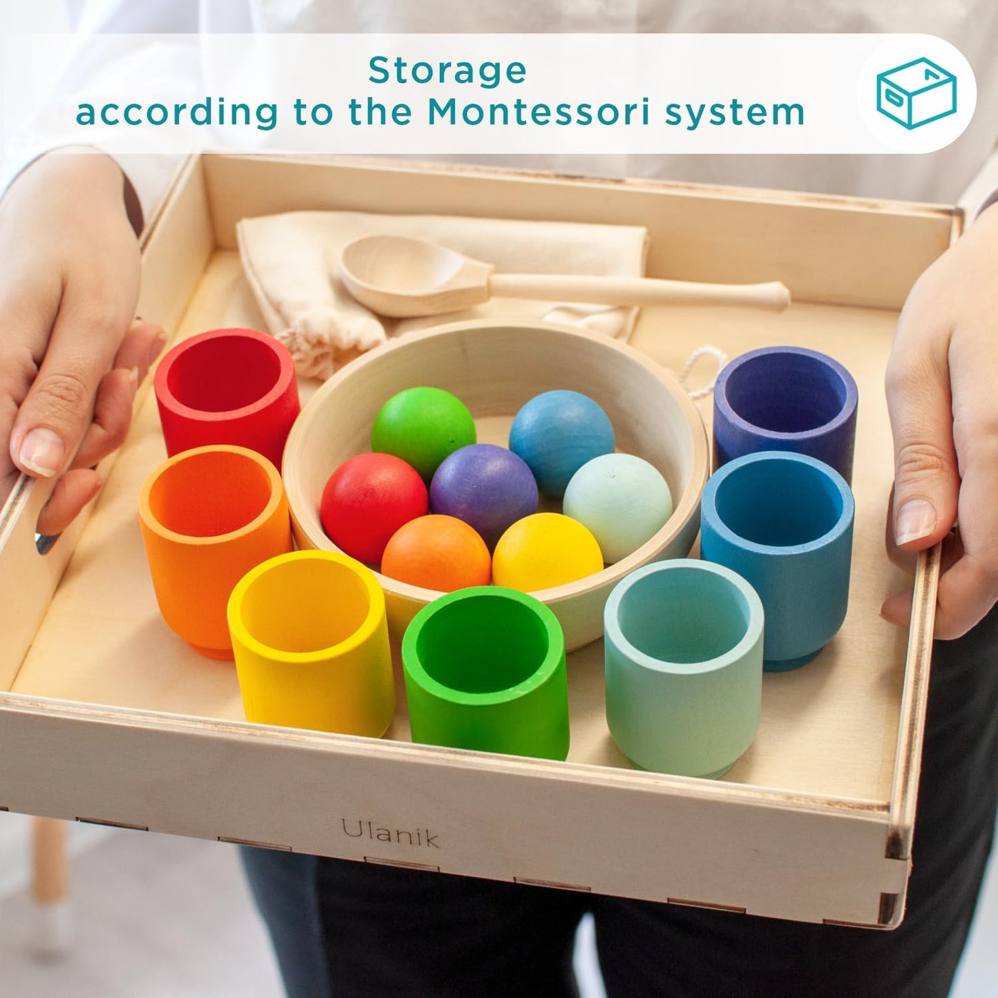 Small Rainbow Balls in Cups - 7 balls 30 mm