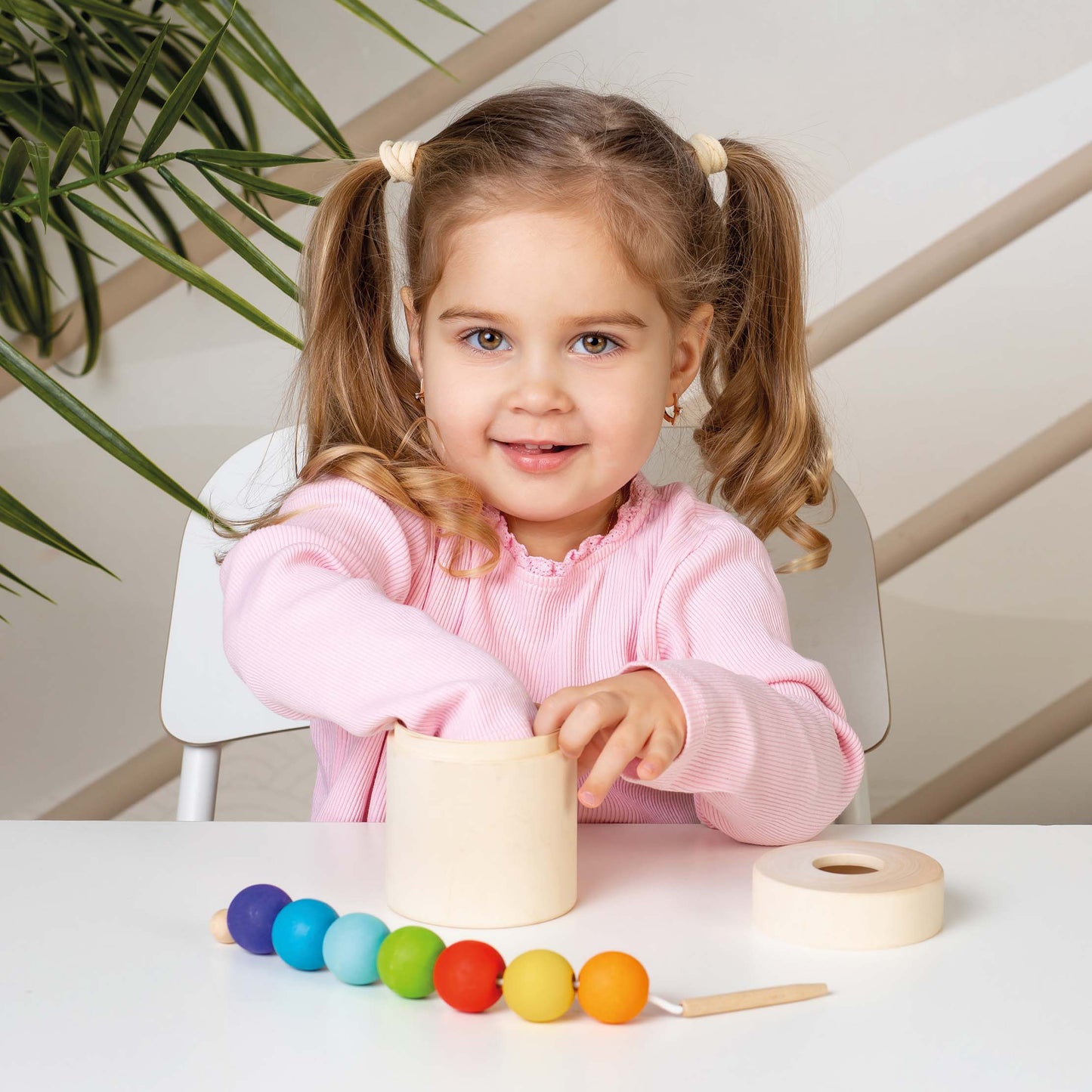Pot and Lacing Montessori Toy Wooden Sorter Game