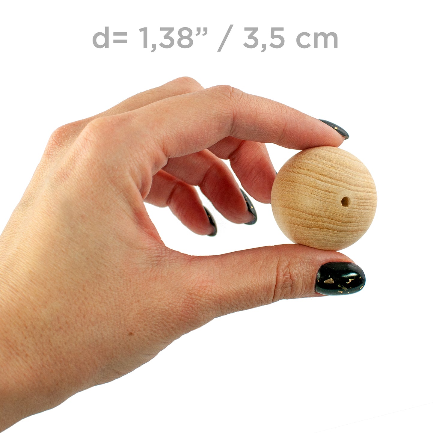 Wooden beads 35 mm 6 pcs