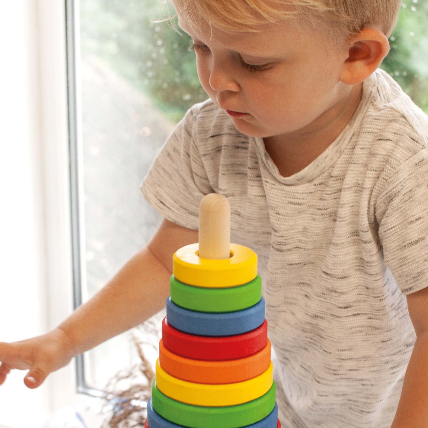 Big colorful wooden pyramid