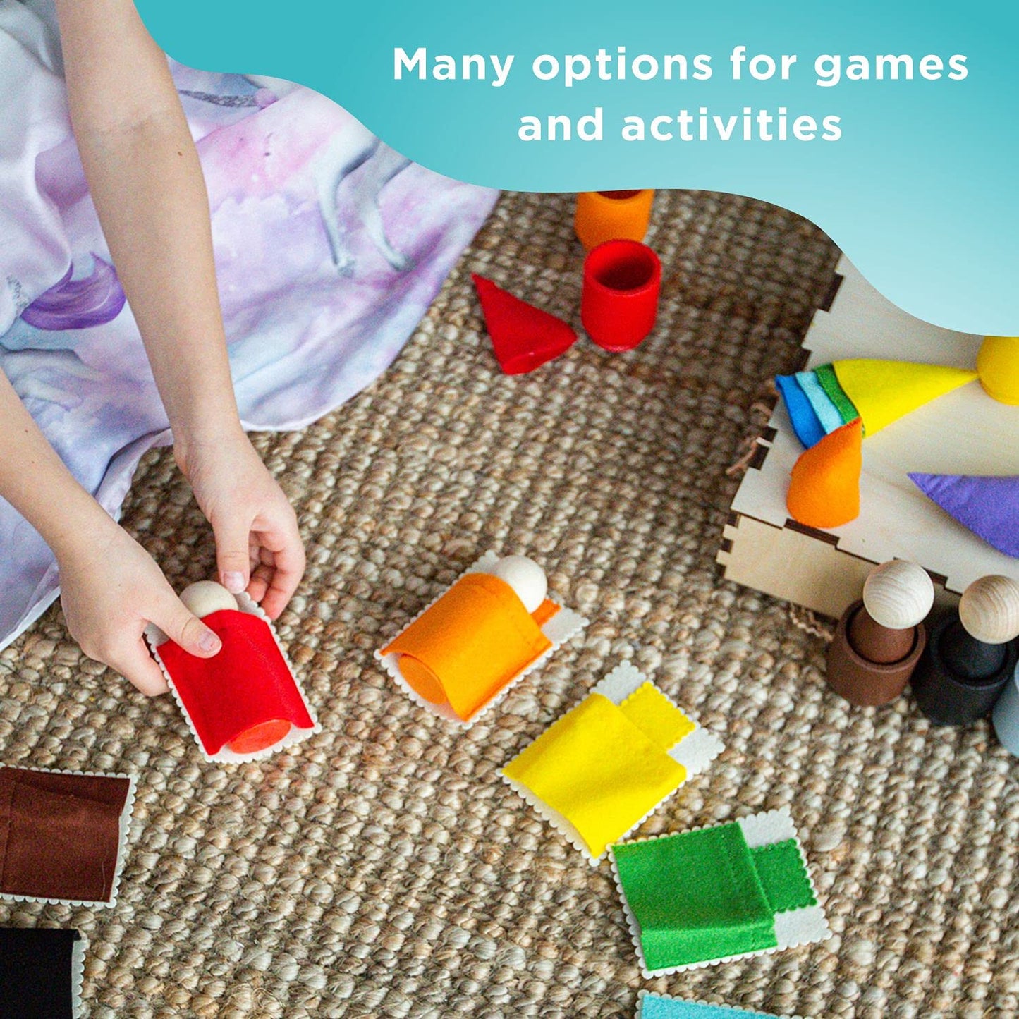 Large Peg Dolls in Cups with Hats & Beds - 12 Gnomes