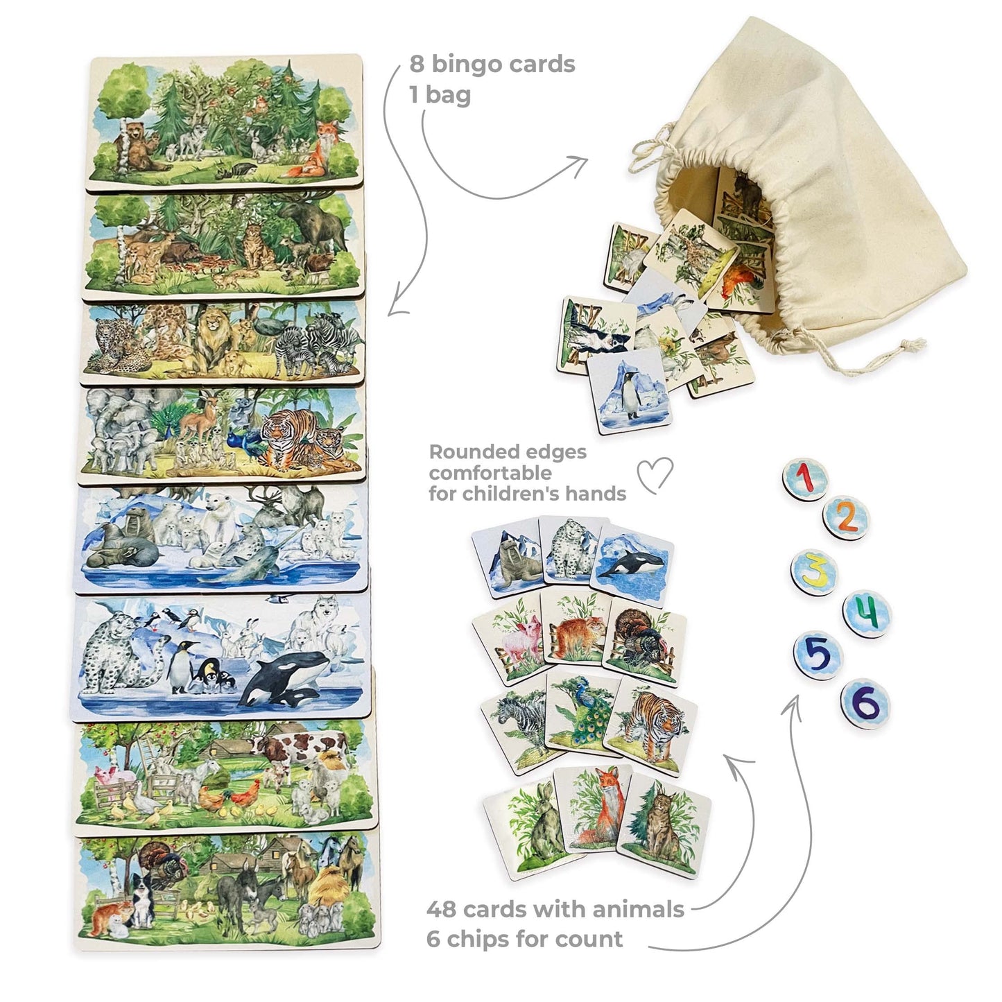 Bingo Game Animals - 48 pcs