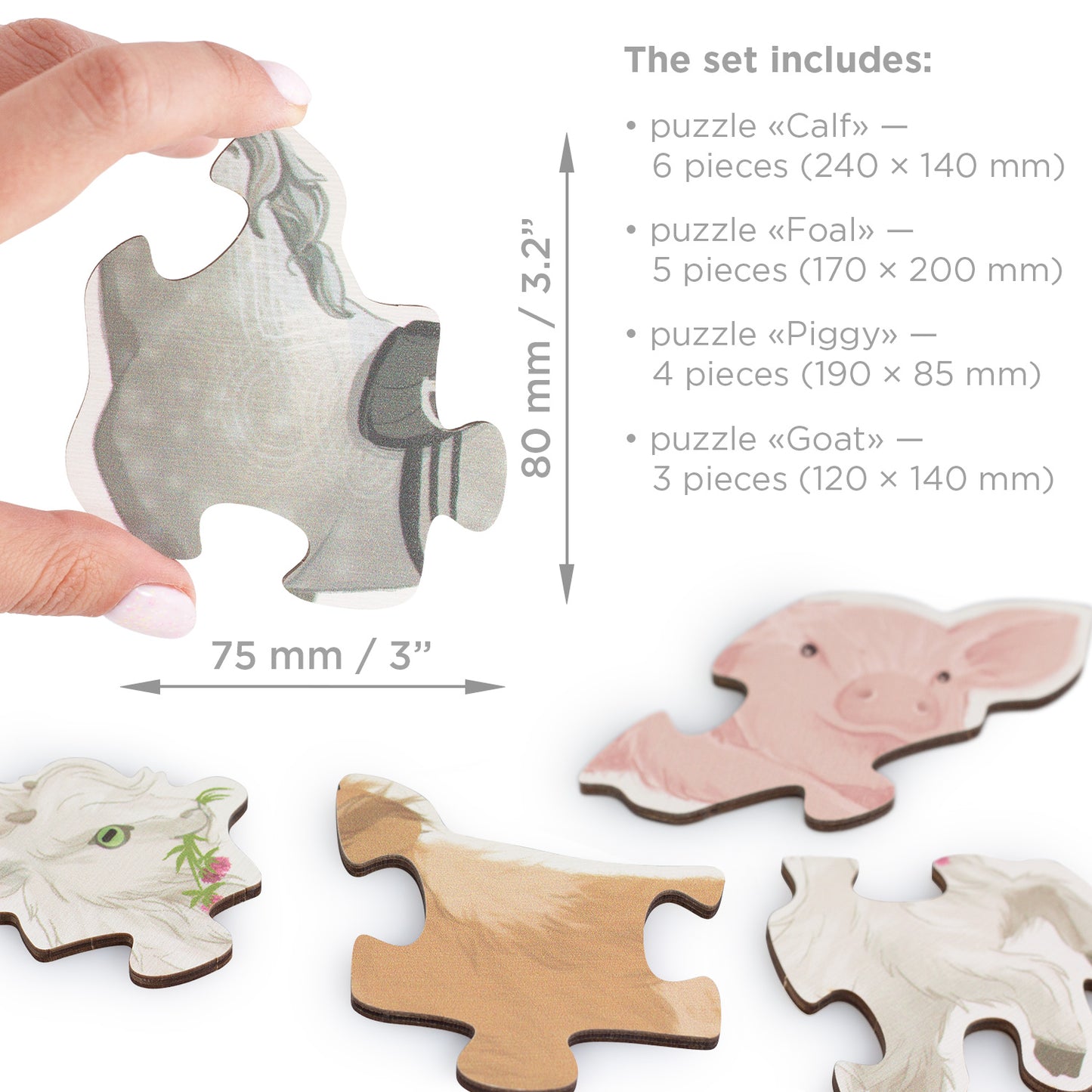 Set of Puzzles "Farm Animals"