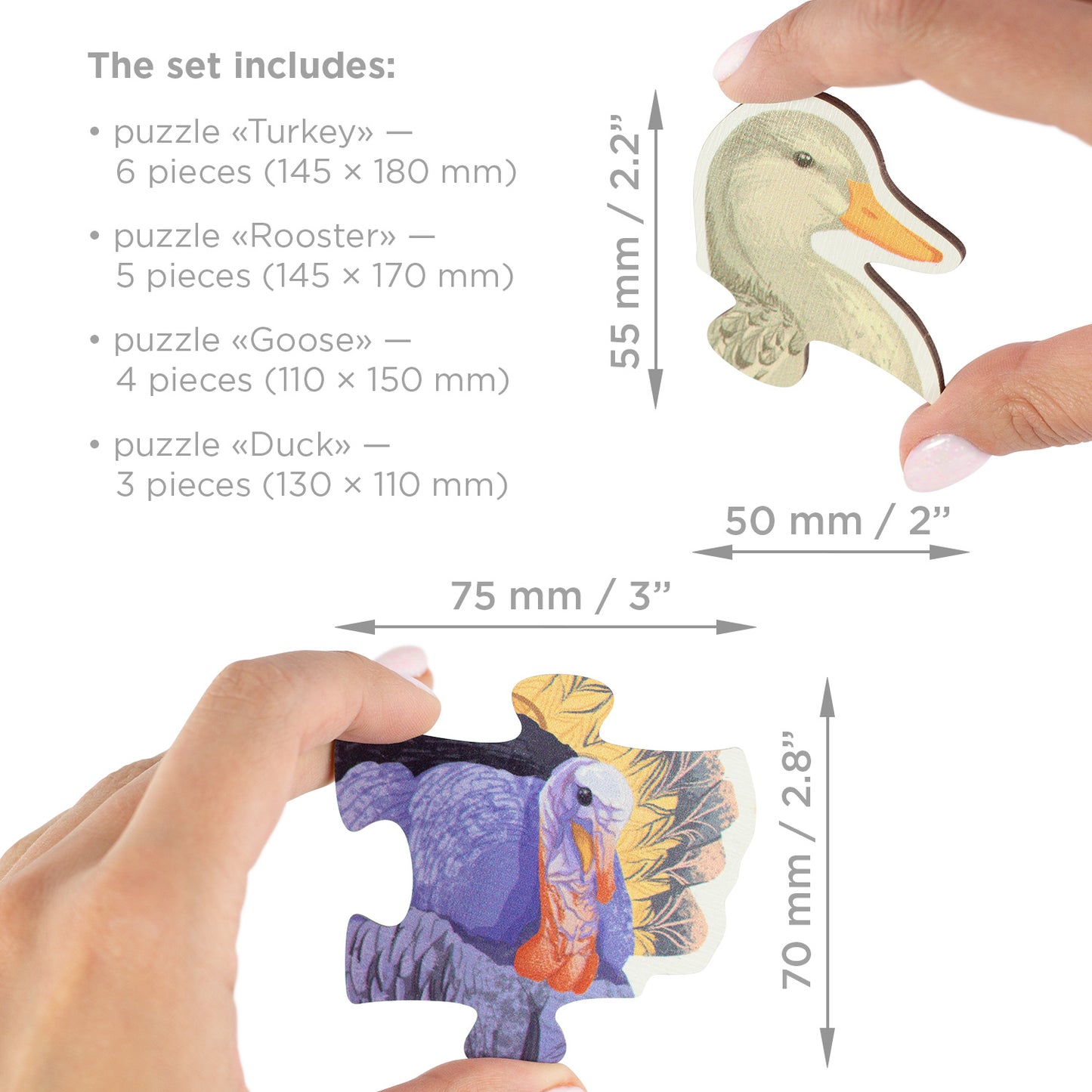 Wooden Puzzles Farm Bird