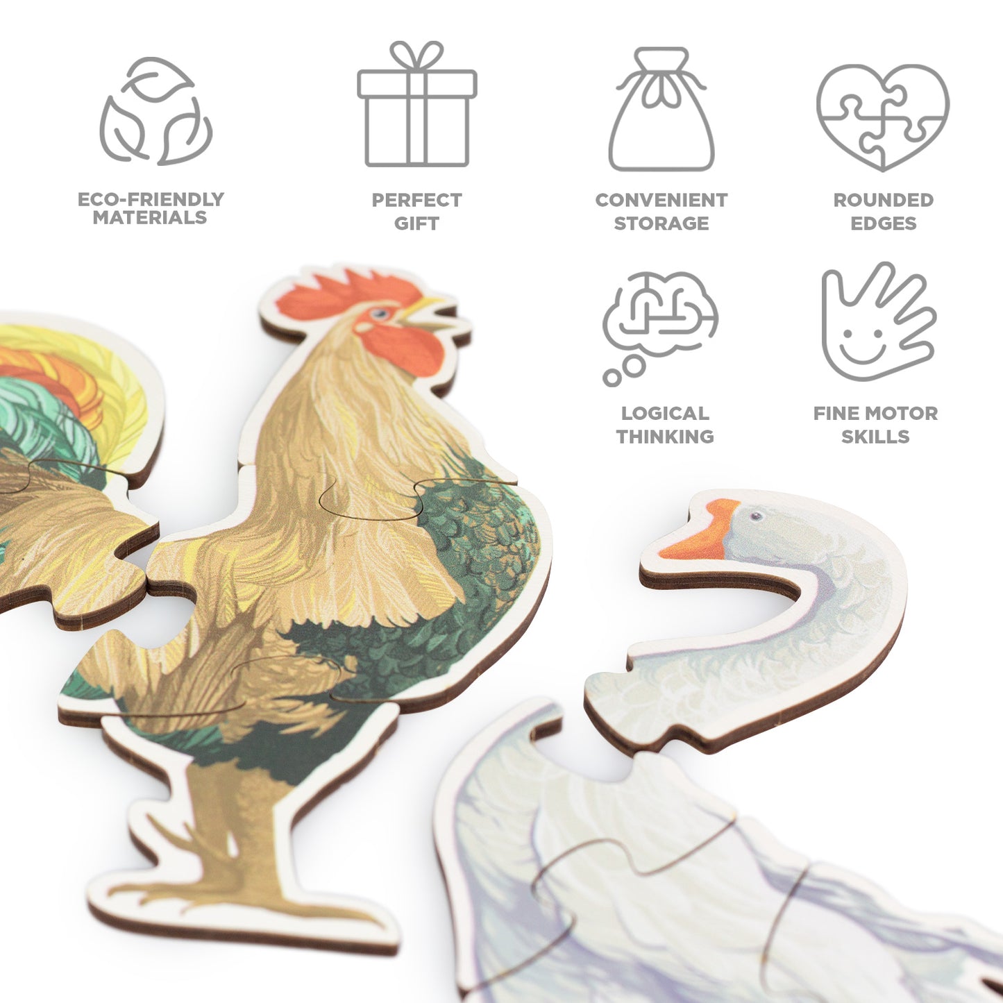 Wooden Puzzles Farm Bird