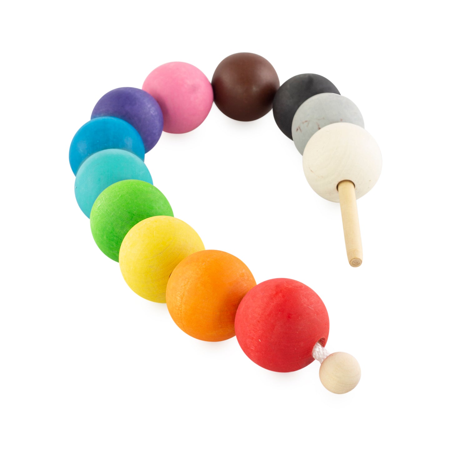 Lacing Large Montessori Toy Wooden 12 Balls 35 mm