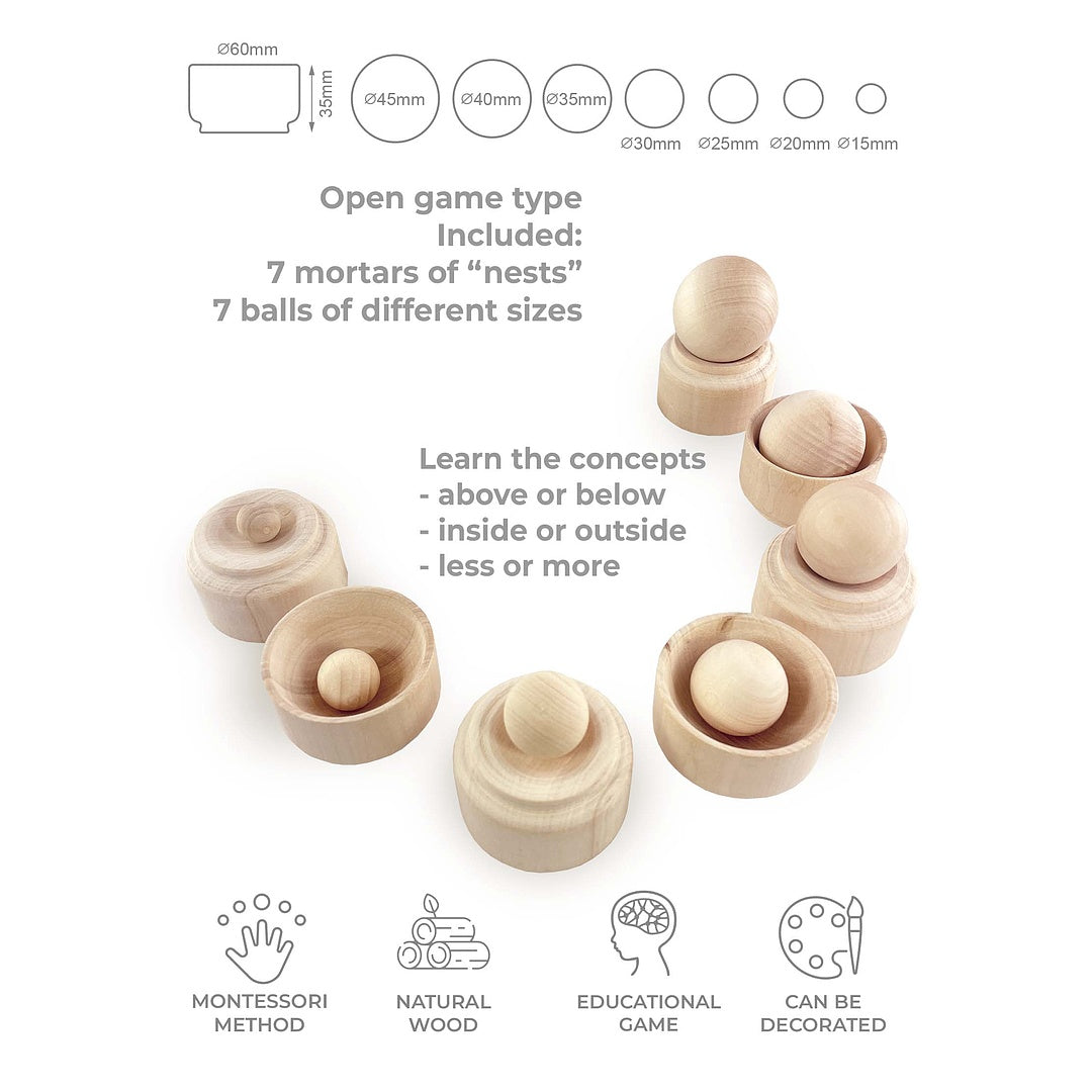 Sorter Montessori "Nests and balls"