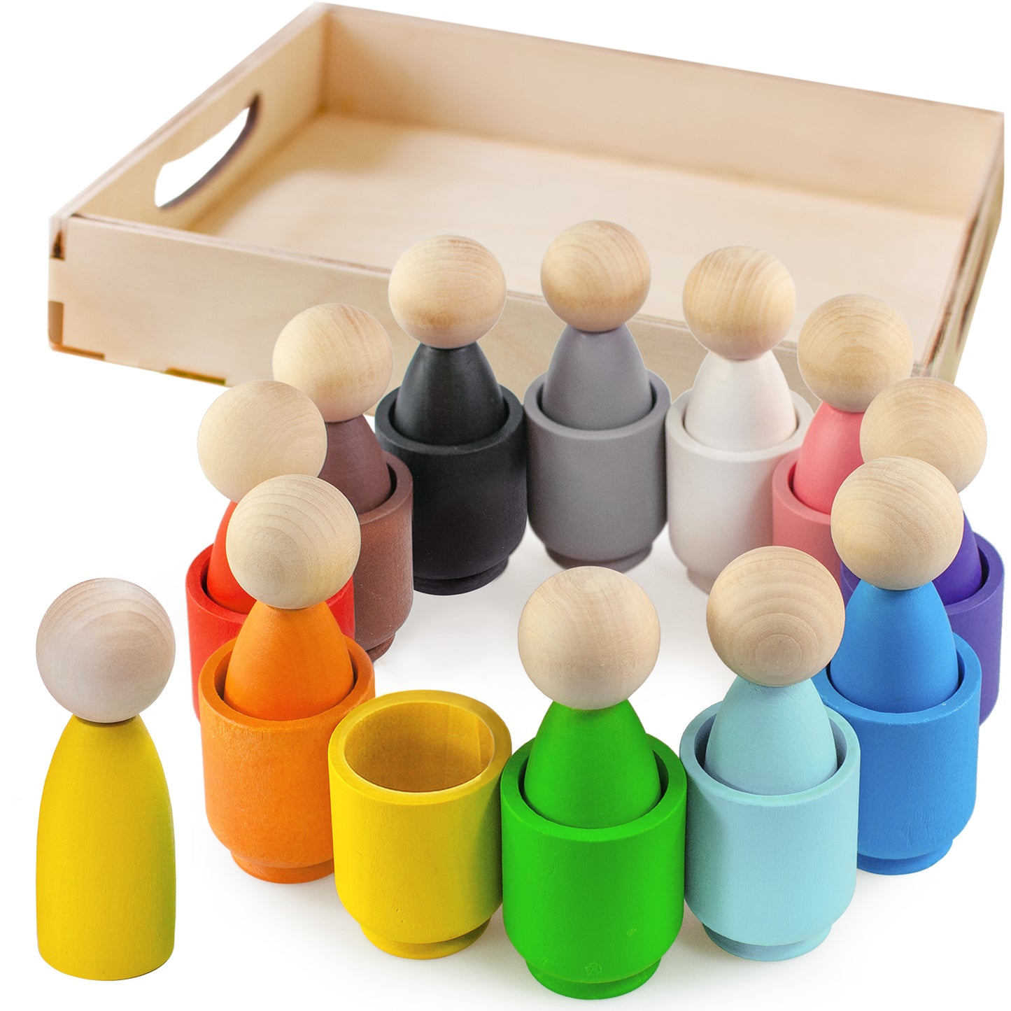 Large Peg Dolls in Cups - 12 Gnomes