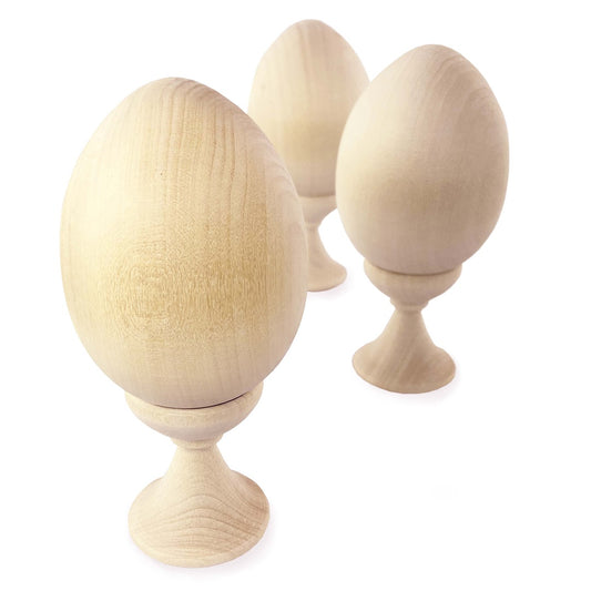 Wooden set Egg on a stand 3 pcs