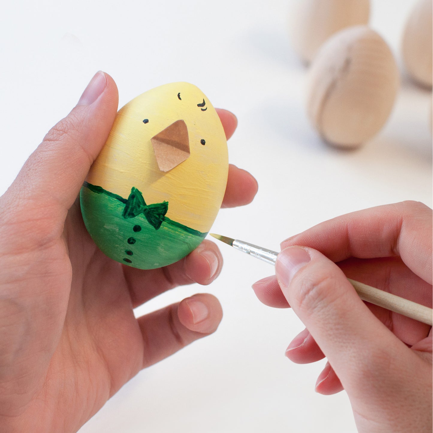 Wooden creative set of 5 eggs