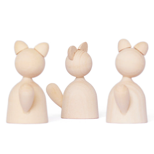 Set of figurines for painting Cats 3 pcs