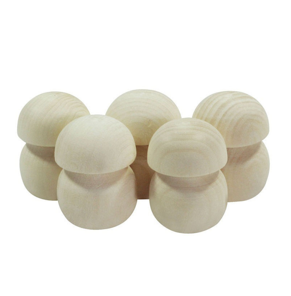 DIY 5 pcs Unfinished Wooden Mushroom Set