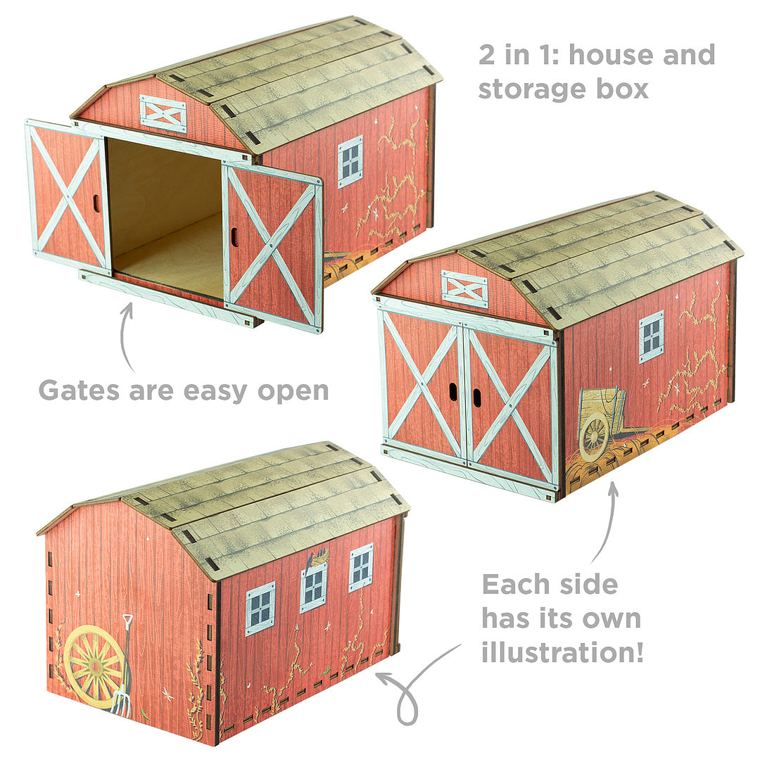 Wooden set "Farm" with animal figures 13 pcs