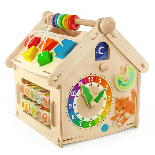 Wooden toy "Busy board house"