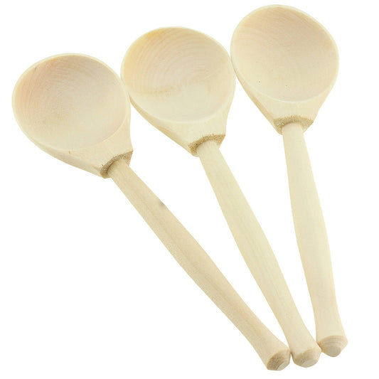 DIY 3 pcs Unfinished Wooden Spoons Set 14 cm