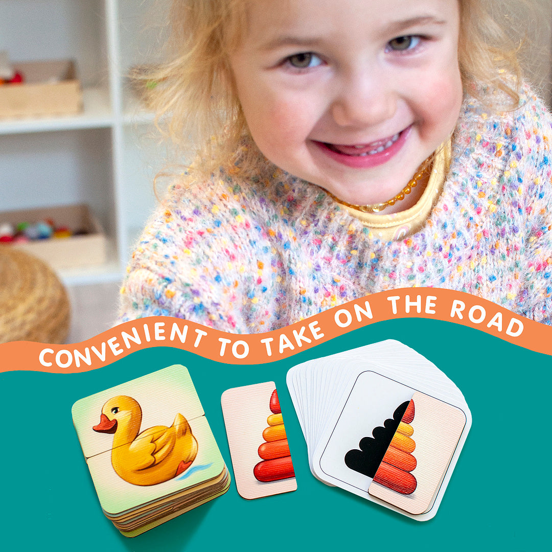 Puzzle halves for toddlers and shadows