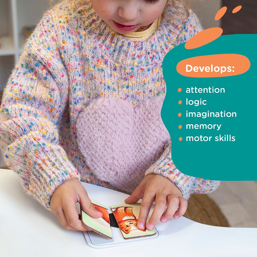Puzzle halves for toddlers and shadows