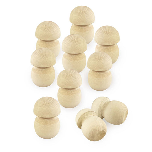 DIY 10 pcs Unfinished Wooden Mushroom Set