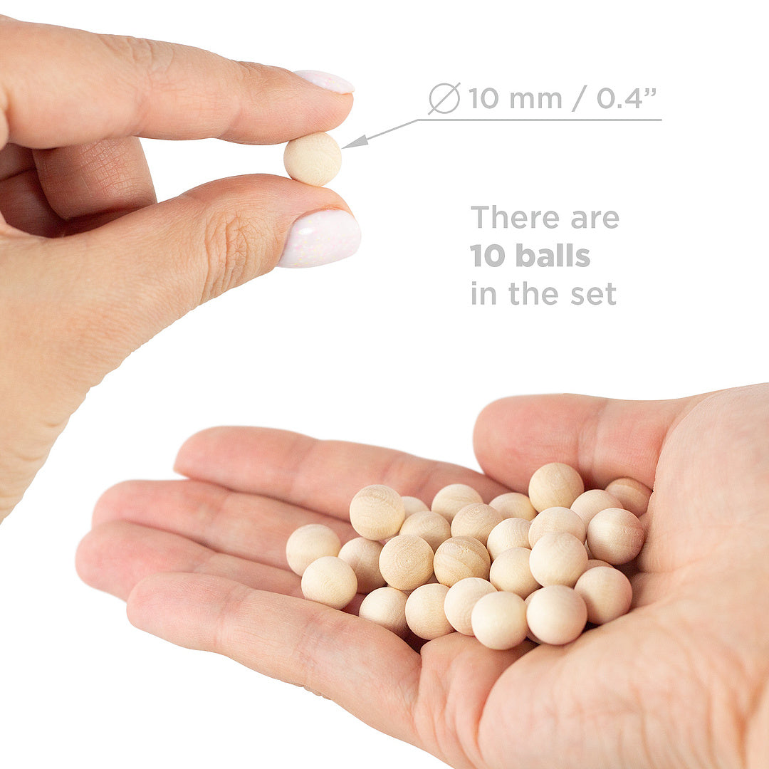 DIY 100 pcs Unfinished Balls Set 10 mm