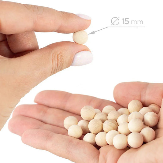 DIY 50 pcs Unfinished Balls Set 15 mm
