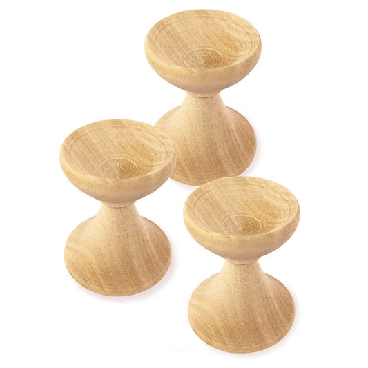 Set of 3 wooden egg holders