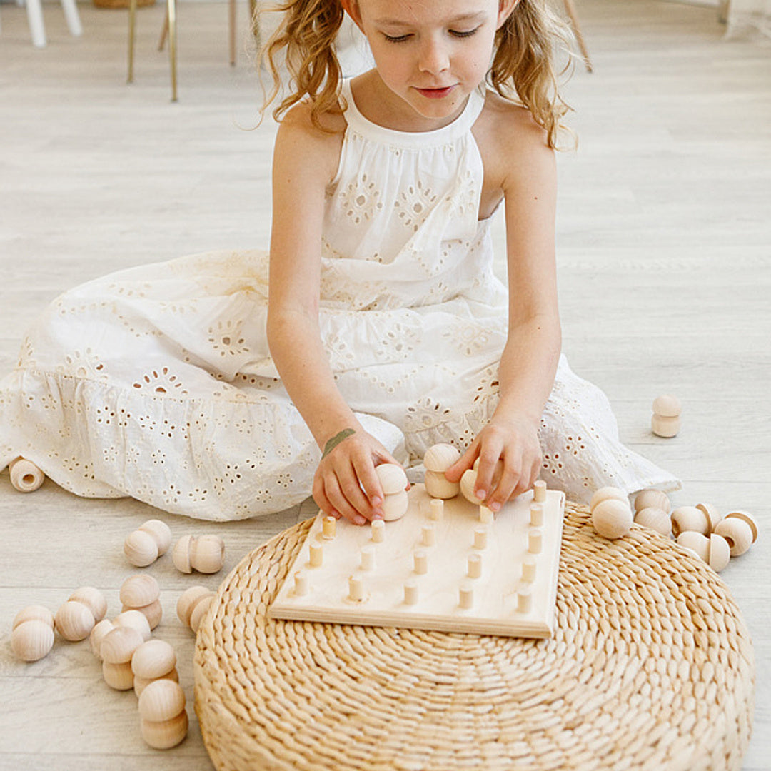DIY 25 pcs Unfinished Wooden Mushrooms Set on a Stand Unpainted Montessori Toy
