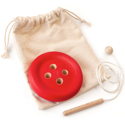 Developing Game Lacing Button Red Montessori Toy