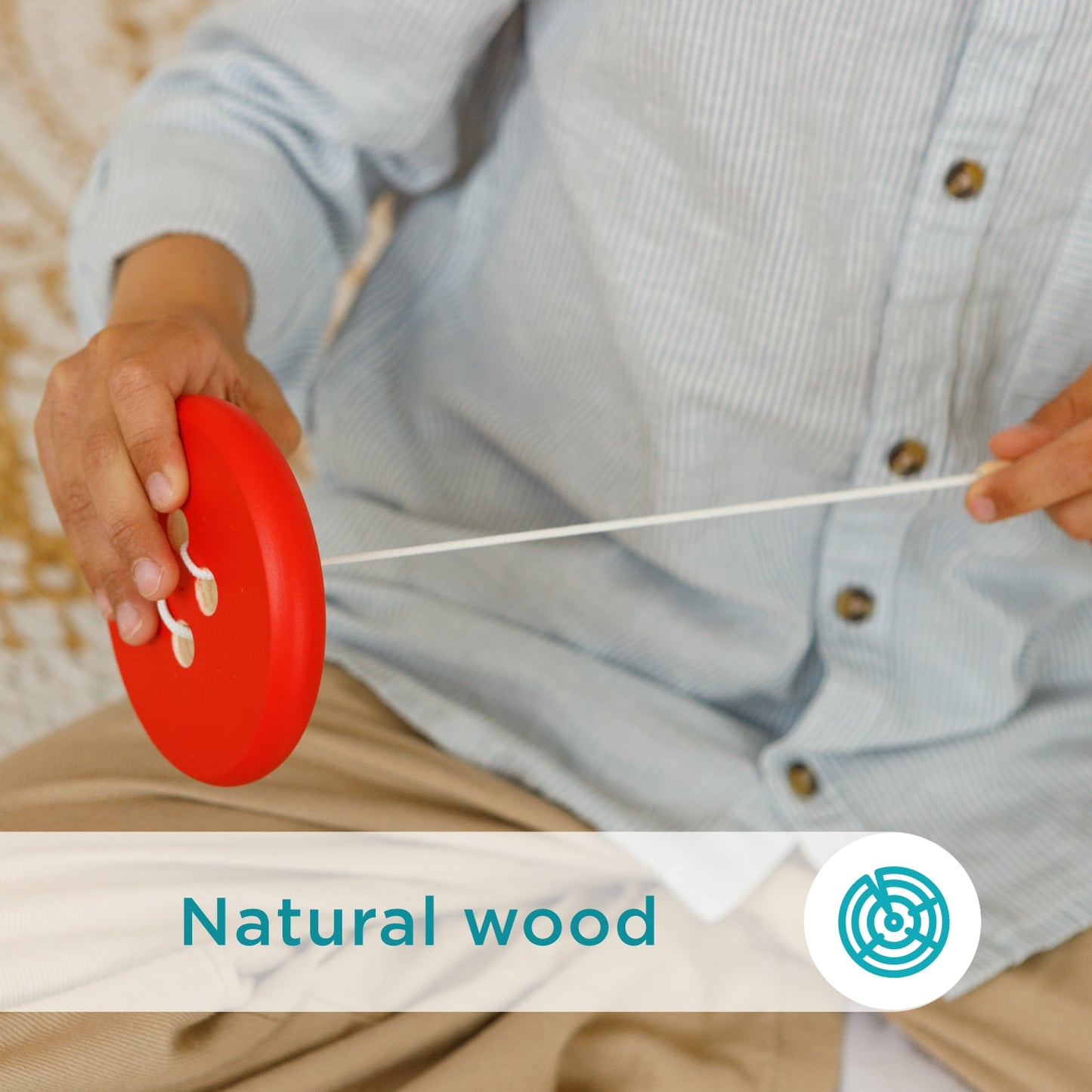 Developing Game Lacing Button Red Montessori Toy