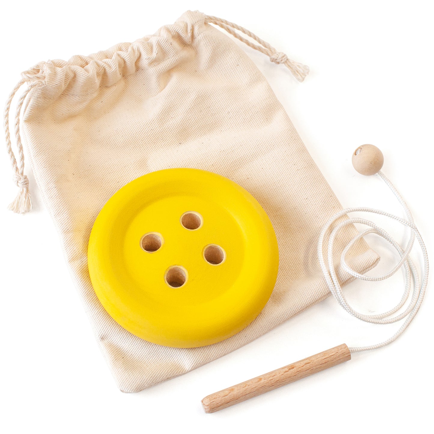 Developing Game Lacing Button yellow Montessori Toy