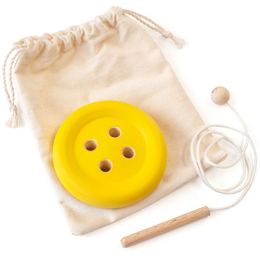 Developing Game Lacing Button yellow Montessori Toy