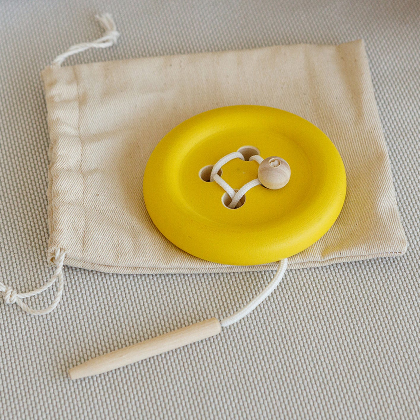 Developing Game Lacing Button yellow Montessori Toy
