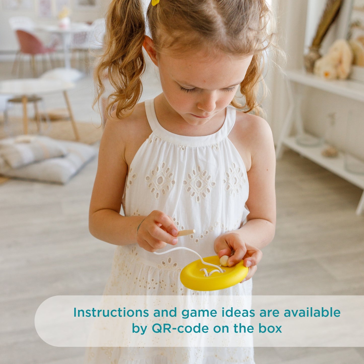 Developing Game Lacing Button yellow Montessori Toy