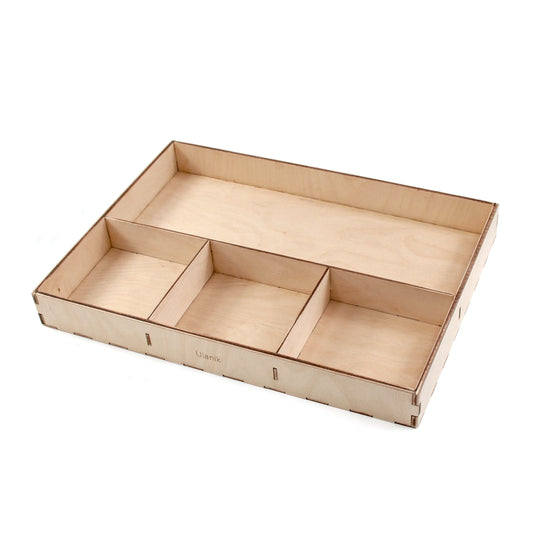 Wooden Tray for Sorting 4 Sections Montessori