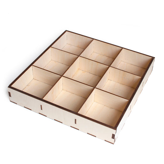 Wooden Tray for Sorting 9 Sections Montessori