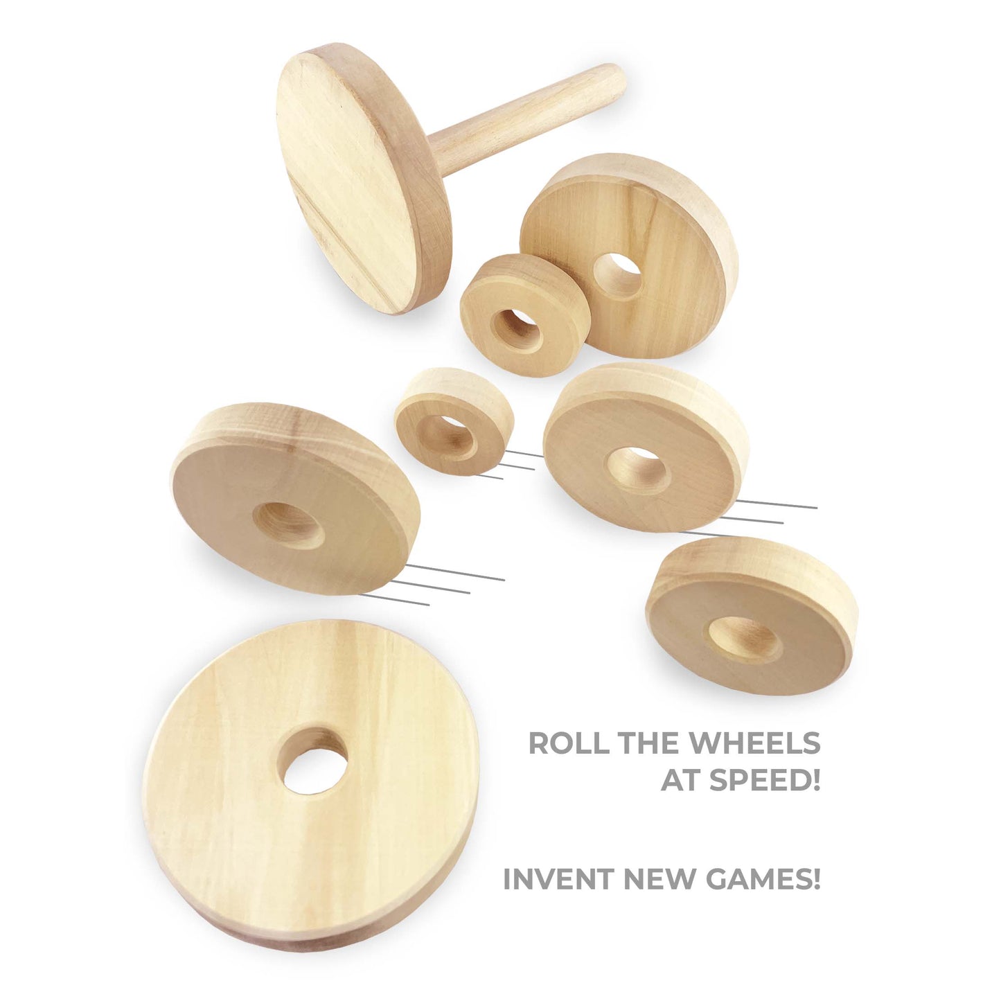 DIY Unfinished Rings Stacker Montessori Toy Wooden Stacking Rings 7 pcs 17 cm