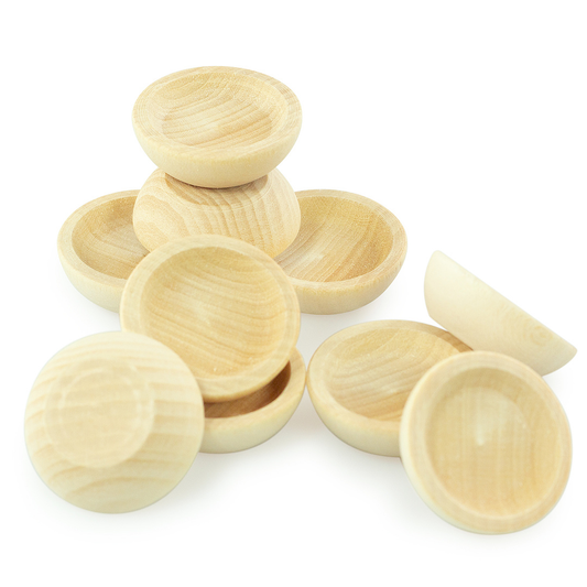 DIY 10 pcs Unfinished Wooden Plates Set