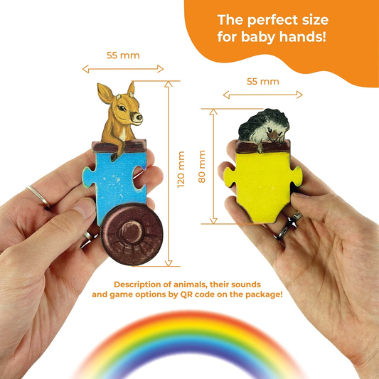 Wooden Puzzle "Rainbow wagons"