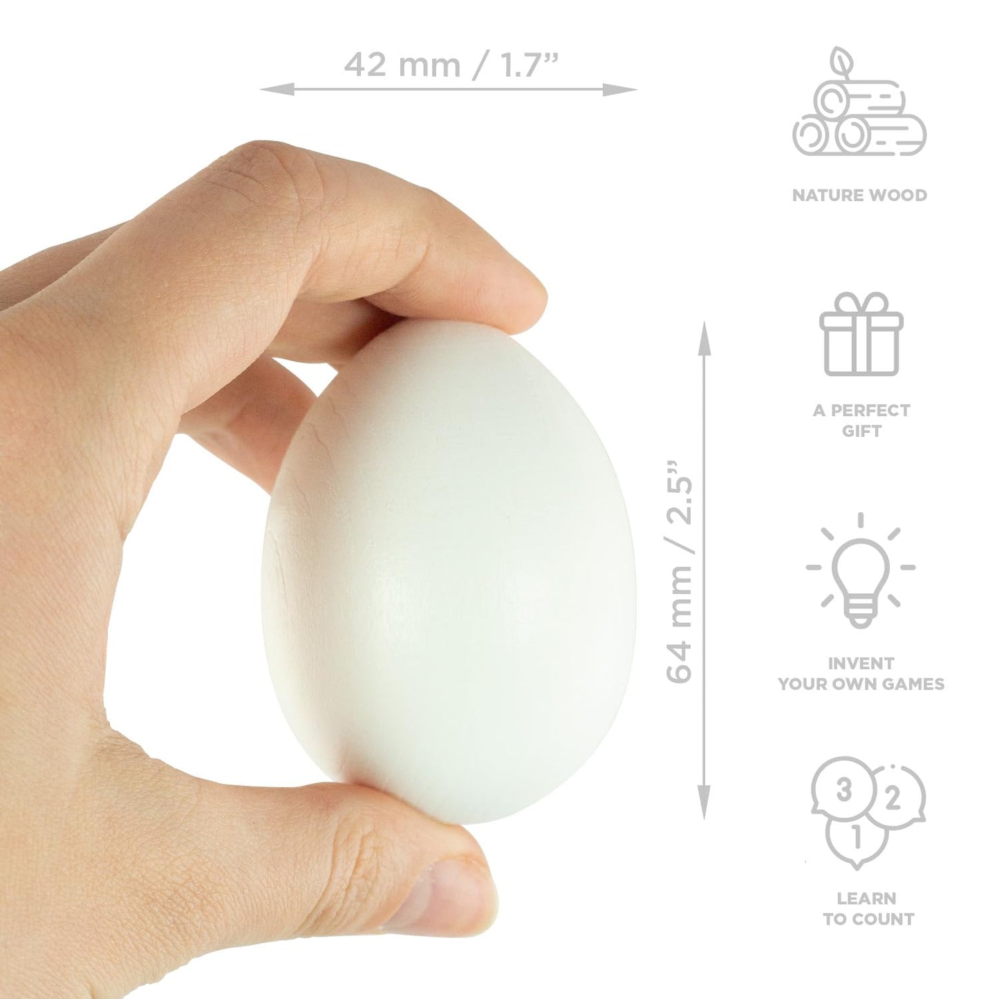 Unfinished Wooden Eggs - 10 pcs