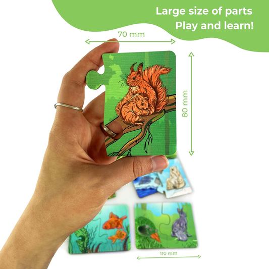 Puzzle board game "Who eats what and where do they live"