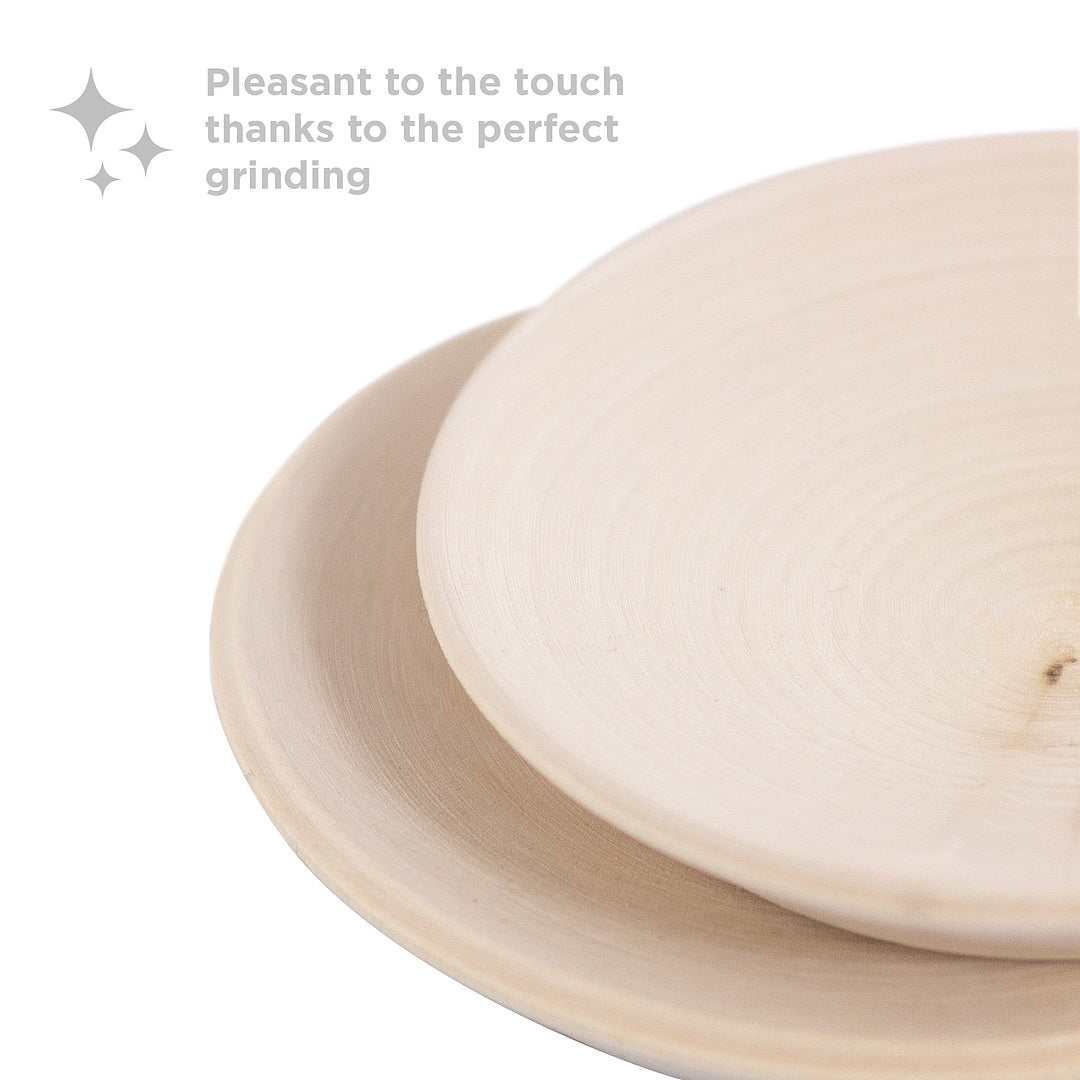 Wooden set of plates