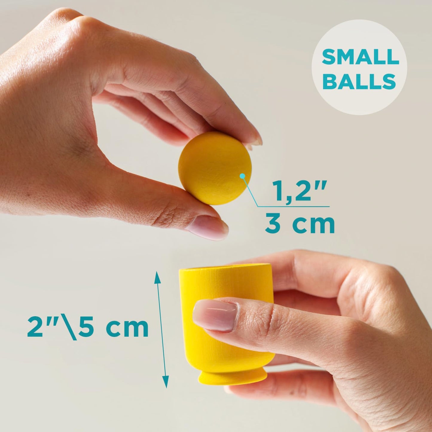 Small Balls in Cups - 12 Balls 30 mm